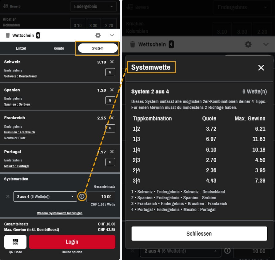 Systemwetten Wettschein